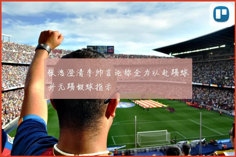 张浩澄清李帅言论称全力以赴踢球并无踢假球指示